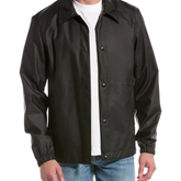 Mens Shirt Collar Black Polyester Jacket | Summer Shirt Jacket